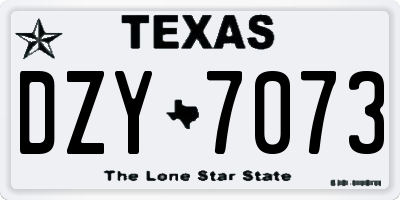 TX license plate DZY7073