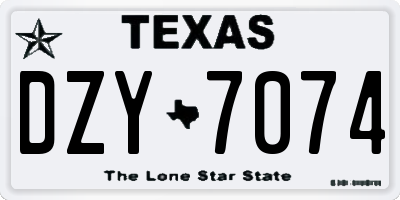 TX license plate DZY7074