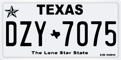 TX license plate DZY7075