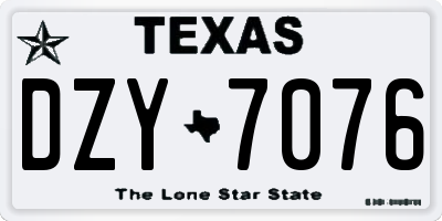 TX license plate DZY7076