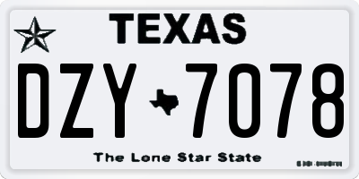 TX license plate DZY7078