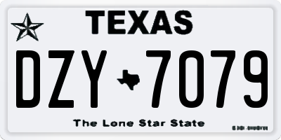 TX license plate DZY7079