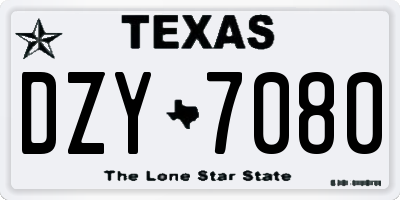 TX license plate DZY7080