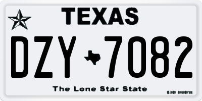 TX license plate DZY7082