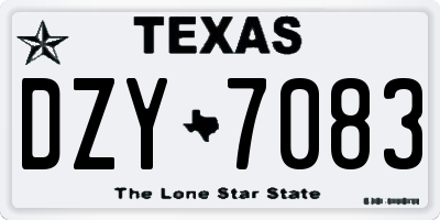 TX license plate DZY7083