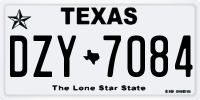 TX license plate DZY7084