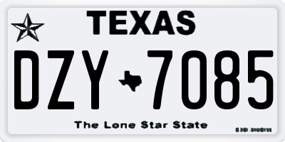 TX license plate DZY7085