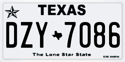 TX license plate DZY7086