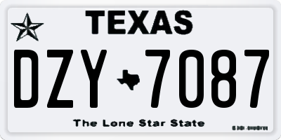 TX license plate DZY7087