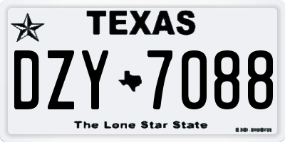 TX license plate DZY7088