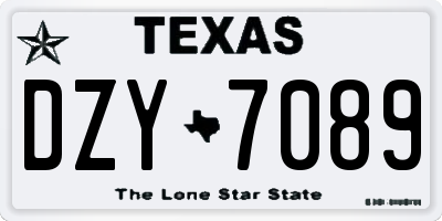 TX license plate DZY7089