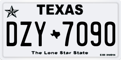 TX license plate DZY7090