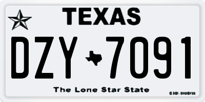 TX license plate DZY7091