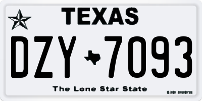 TX license plate DZY7093