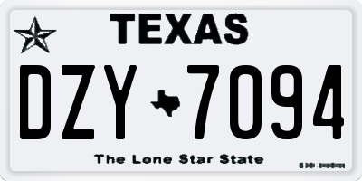 TX license plate DZY7094