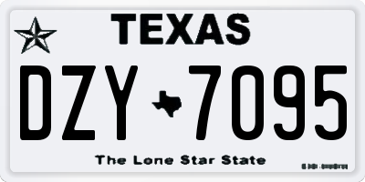 TX license plate DZY7095