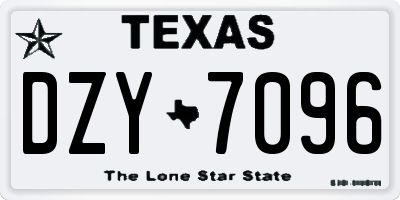 TX license plate DZY7096