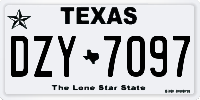 TX license plate DZY7097