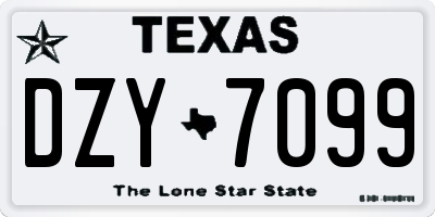 TX license plate DZY7099