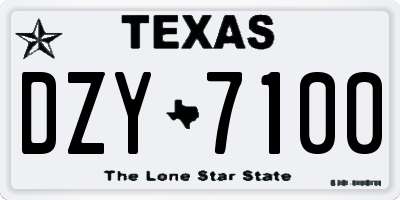 TX license plate DZY7100