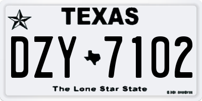 TX license plate DZY7102