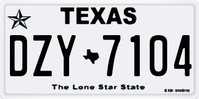 TX license plate DZY7104