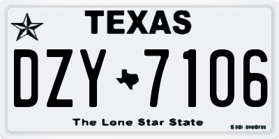 TX license plate DZY7106