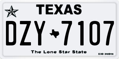 TX license plate DZY7107