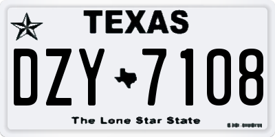 TX license plate DZY7108