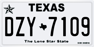 TX license plate DZY7109