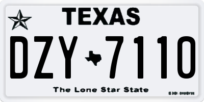 TX license plate DZY7110