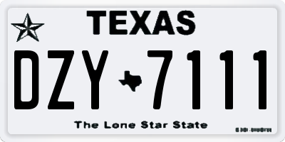 TX license plate DZY7111