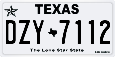 TX license plate DZY7112