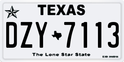 TX license plate DZY7113