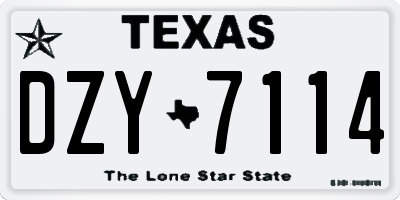 TX license plate DZY7114