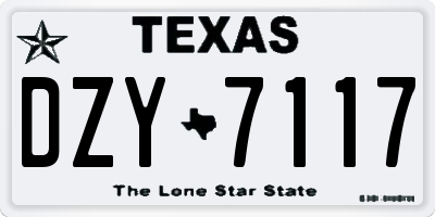 TX license plate DZY7117