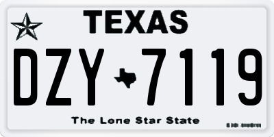 TX license plate DZY7119