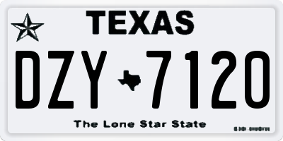 TX license plate DZY7120