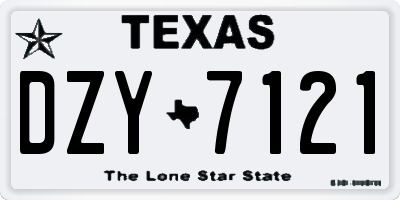 TX license plate DZY7121