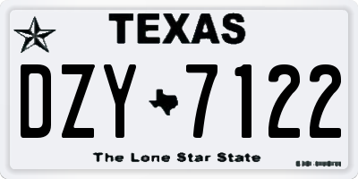 TX license plate DZY7122