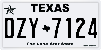 TX license plate DZY7124