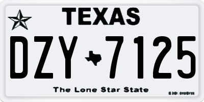 TX license plate DZY7125