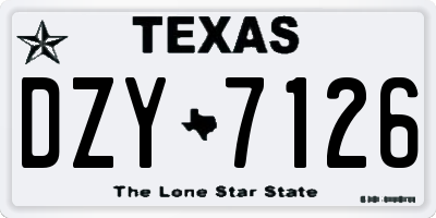 TX license plate DZY7126