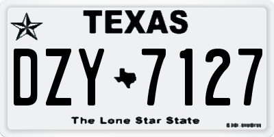 TX license plate DZY7127