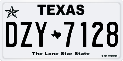 TX license plate DZY7128