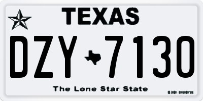 TX license plate DZY7130