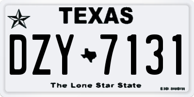 TX license plate DZY7131