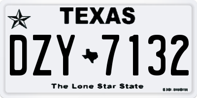 TX license plate DZY7132