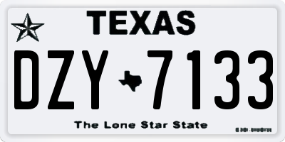 TX license plate DZY7133