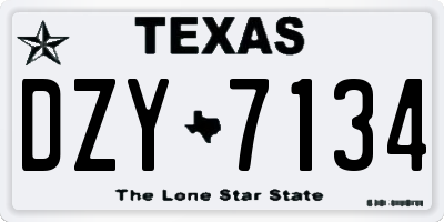 TX license plate DZY7134